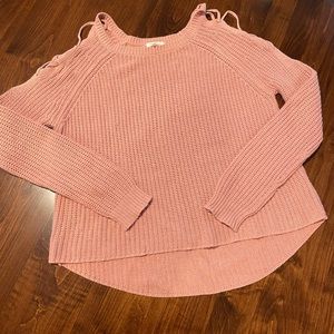 Sweater. Peek-a-boo shoulders.